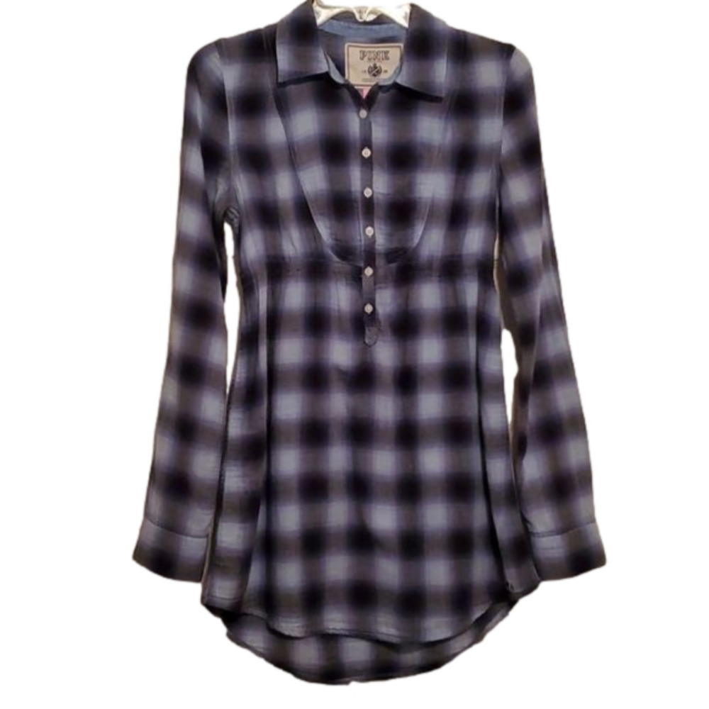 Victoria’s Secrets Pink Plaid Flannel Shirt Dress Size SP